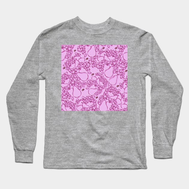 Fruits flat hand drawn seamless pattern Long Sleeve T-Shirt by JeLoTall